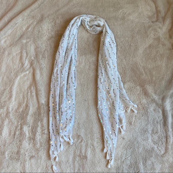 Justice White Sequin Scarf - Picture 2 of 3